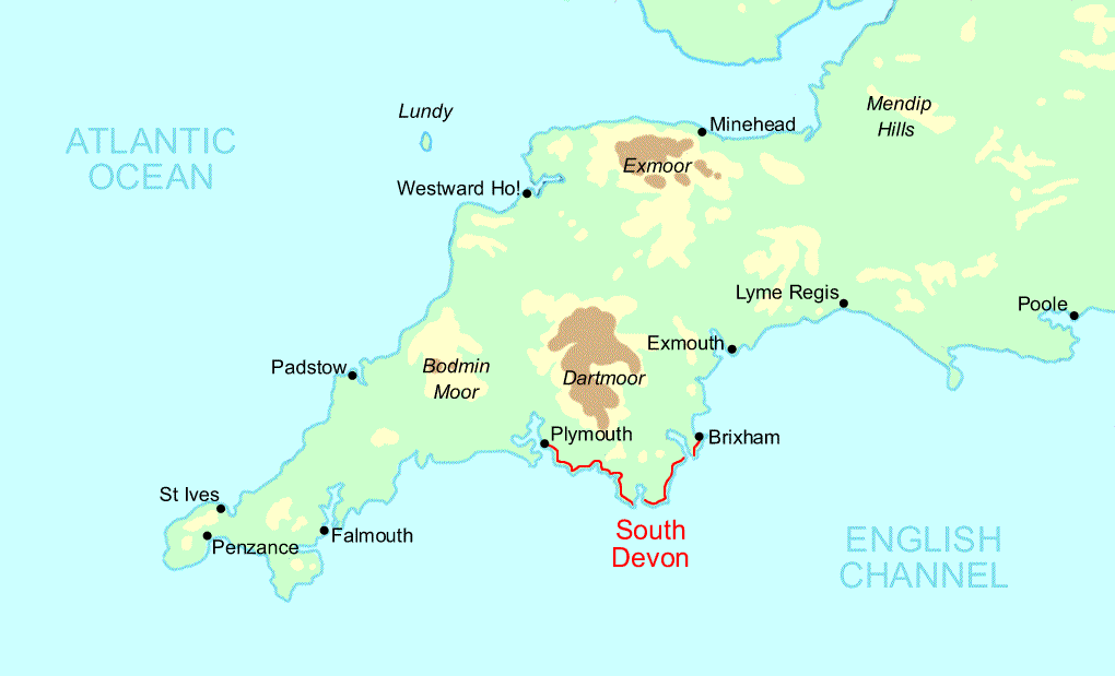 South Devon Run map